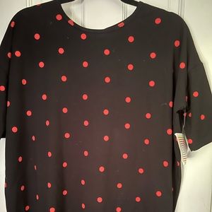 Lularoe XS classic T black with red polkadots new with tag